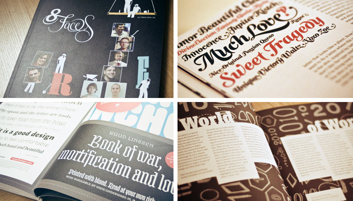 Sneak-peak proofs of 8 Faces issue #2, from The FontFeed