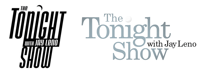 Tonight Show logo pre-Conan (left), a white version of the new Tonight Show logo