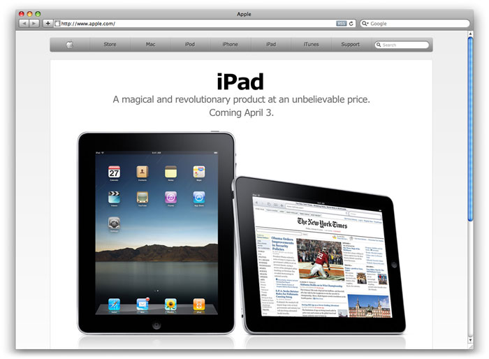 Verdana visible on Apple’s website, April 2010 Verdana visible on Apple’s website, April 2010