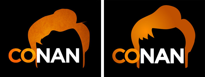 Conan’s official logo (left) with some suggestions by The Nerdery (right) Conan’s official logo (left) with some suggestions by The Nerdery (right)