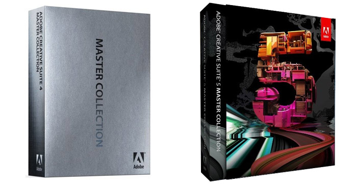 Before and after: CS4 Master Collection, 2008 (left) and CS5 Master Collection, 2010