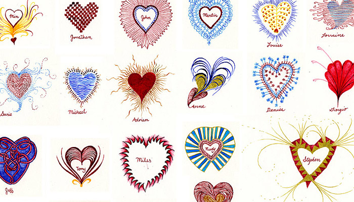 Bantjes created 150 hand-drawn Valentine’s in 2007.