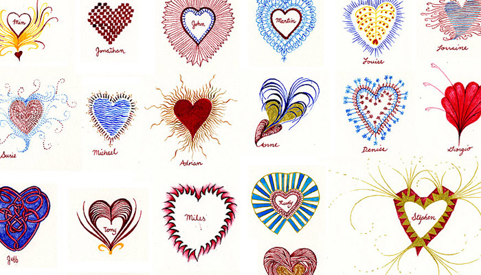 Bantjes created 150 hand-drawn Valentine’s in 2007. Bantjes created 150 hand-drawn Valentine’s in 2007.