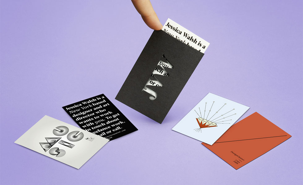 Self-promotional business cards by Jessica Walsh