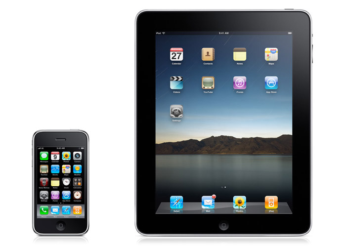 iPadding: Apple’s iPhone (2007) and iPad (2010) home screens