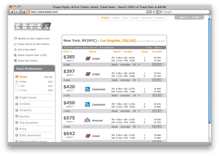 Kayak, website concept Kayak, website concept