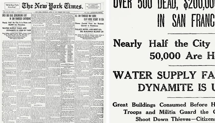 Cheltenham headline type in The New York Times, April 19, 1906 (Source: nytimes.com) Cheltenham headline type in The New York Times, April 19, 1906 (Source: nytimes.com)