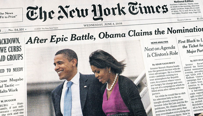 Cheltenham on The New York Times’ front page, June 4, 2008 (Photo: scriptingnews, Flickr)