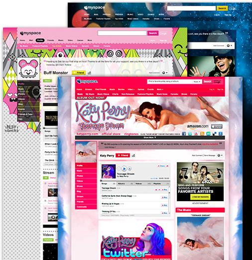 Screenshots from MySpace's Beta Profiles