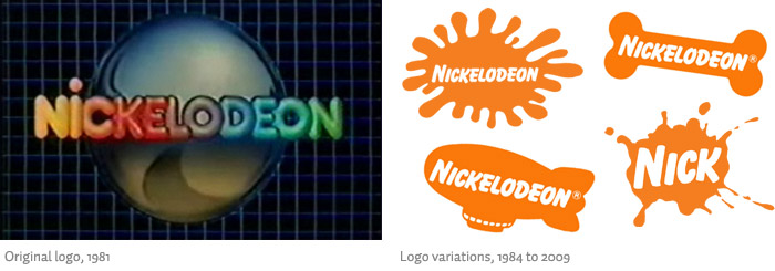 Nickelodeon's previous logos
