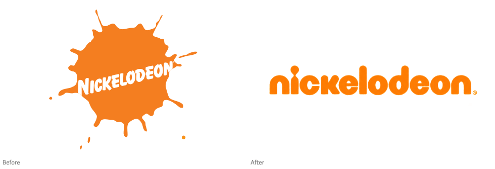 Nickelodeon's identity, before and after