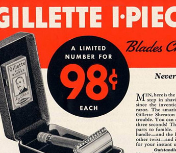 Gillette Sheraton advertisement, 1937 (Source: mr-razor.com)
