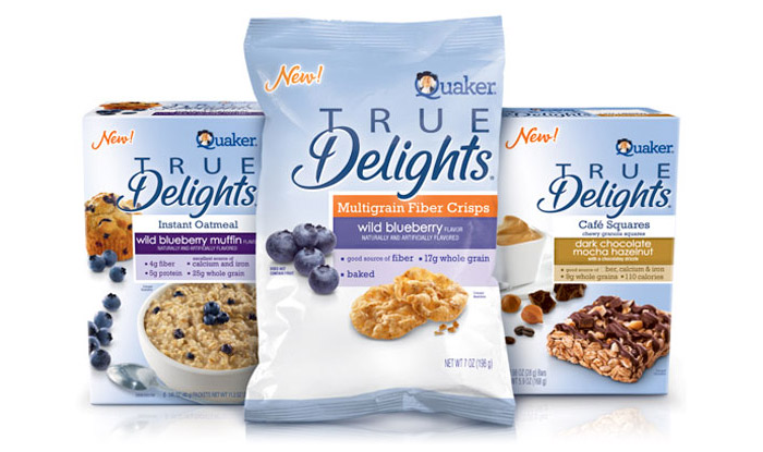 Packaging for Quaker’s True Delights product line: Designed by the DuPuis Group, 2010