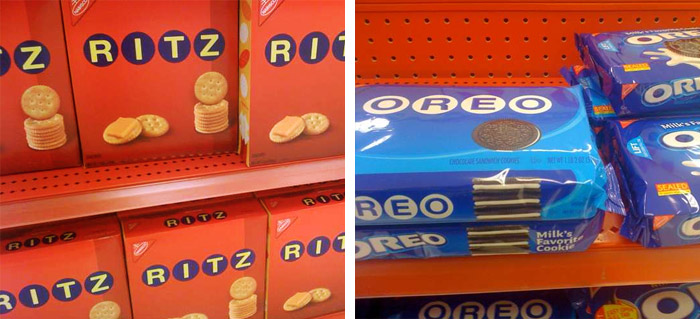 Vintage Ritz and Oreo on the shelves at Target, photos by Luke Dupont on Twitter
