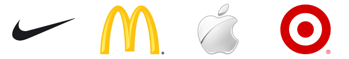 Nike, McDonald's, Apple, and Target logos