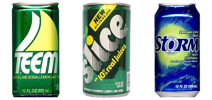 Pepsi’s attempts lemon-lime soda: Teem, 1964 (Source: wikipedia.org); Slice, 1984 (Source: usasoda.com); and Storm, 1998 (Source: wikipedia.org) Pepsi’s attempts lemon-lime soda: Teem, 1964 (Source: wikipedia.org); Slice, 1984 (Source: usasoda.com); and Storm, 1998 (Source: wikipedia.org)