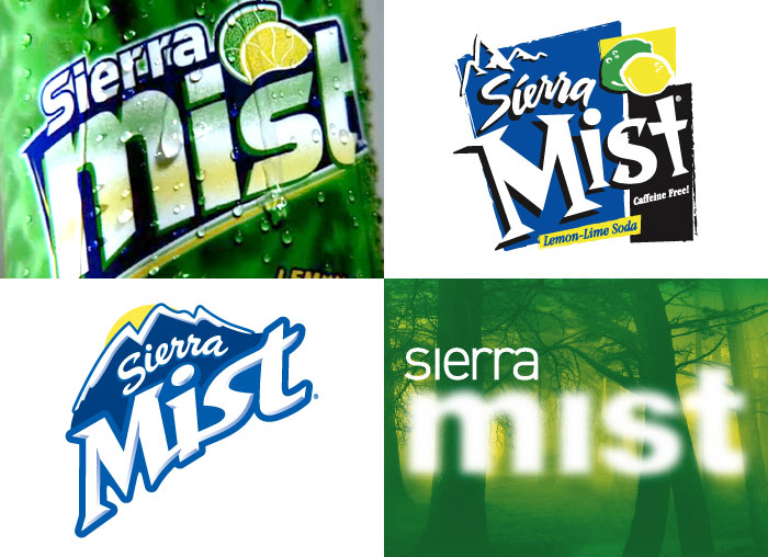 Sierra Mist logos over the years: 1999, 2001, 2006, 2008 Sierra Mist logos over the years: 1999, 2001, 2006, 2008